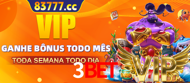 Banner promocional do 3BET oferecendo 100% de recompensas adicionais contínuas para quem fizer o login diário (Daily sign-in), com um mascote de coelho.