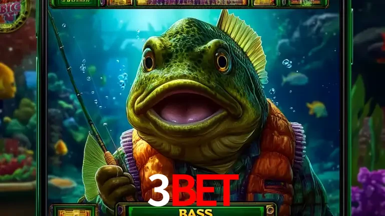 Personagem de peixe pescador do popular jogo de slot com tema de pescaria, uma das emocionantes opções de caça-níqueis para jogar e ganhar no cassino 3BET.
