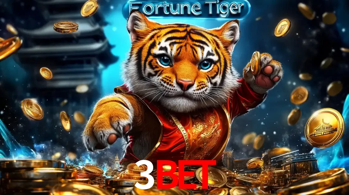Imagem promocional do jogo de slot Fortune Tiger, com um tigre majestoso em traje tradicional cercado por uma fortuna em moedas de ouro, disponível agora no cassino 3BET.
